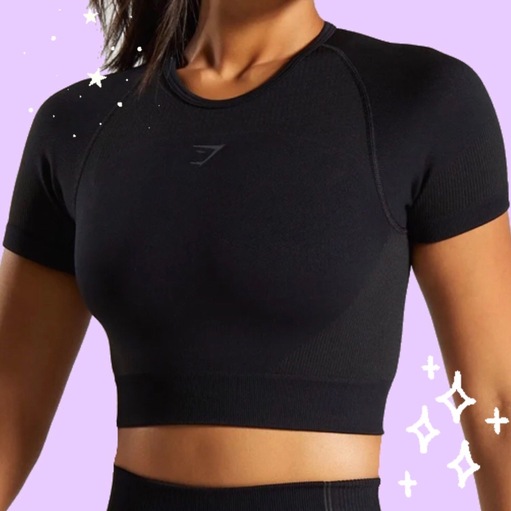 Gymshark Crop Top Ultra Seamless Workout Black